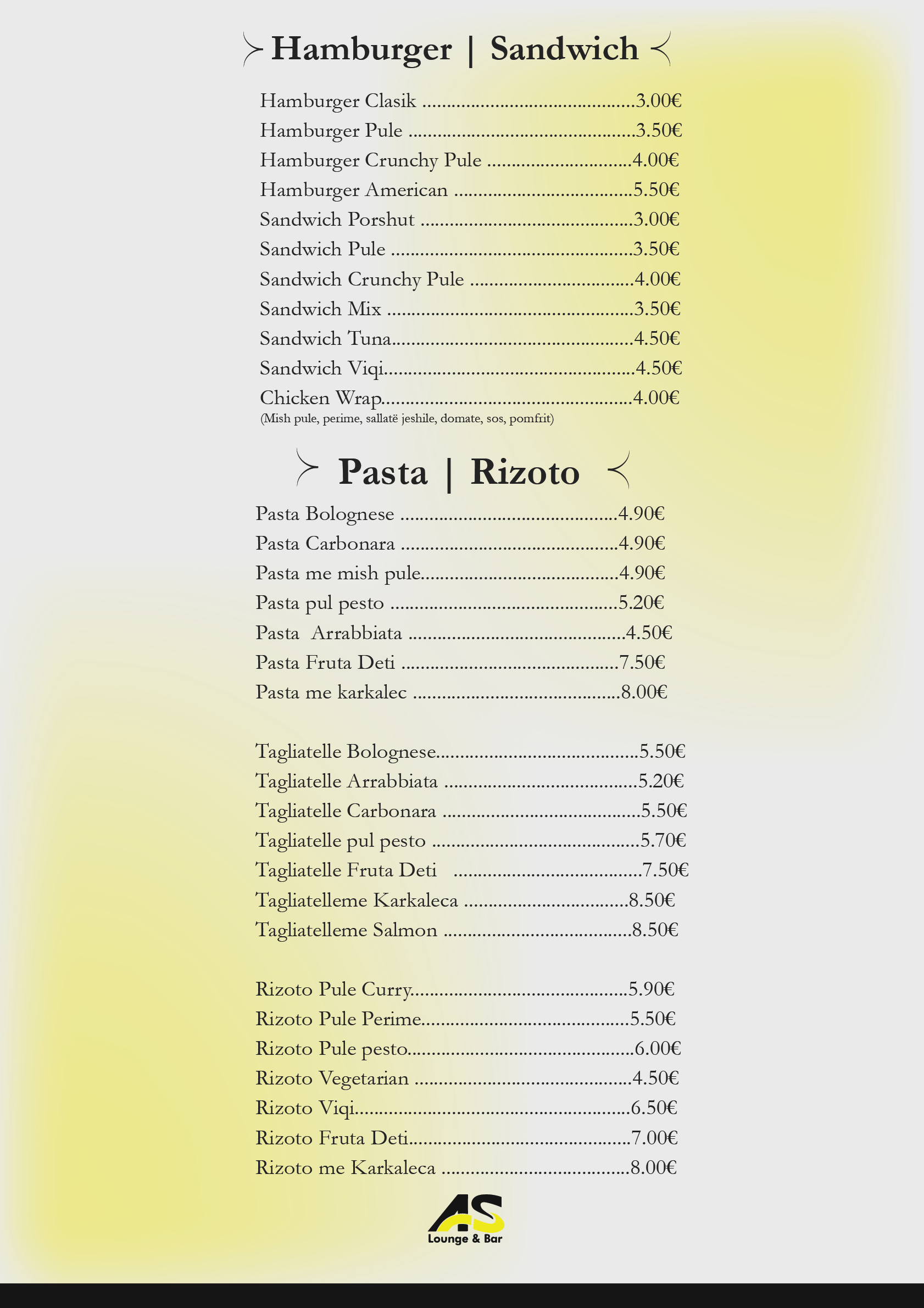 Menu Page