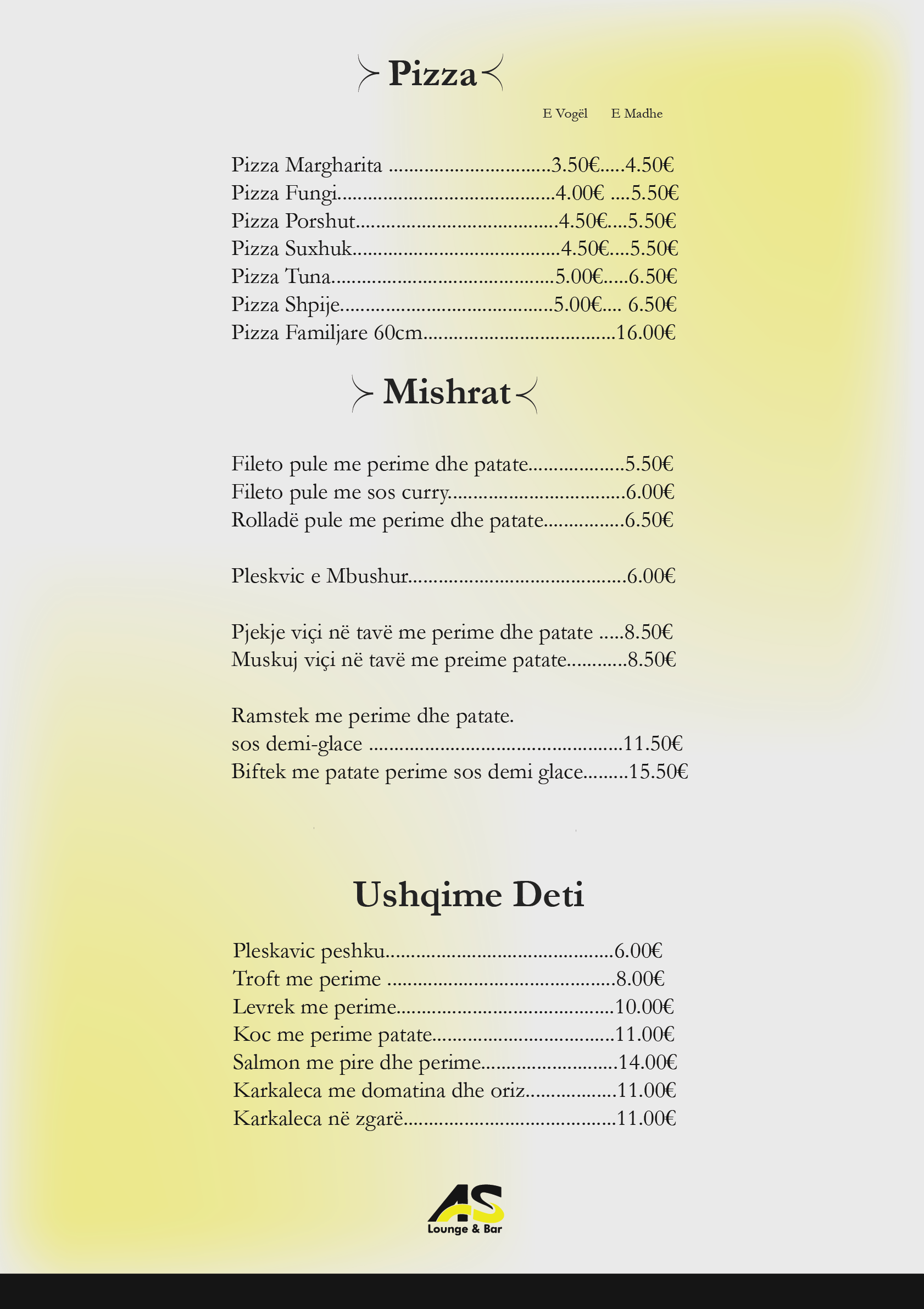 Menu Page