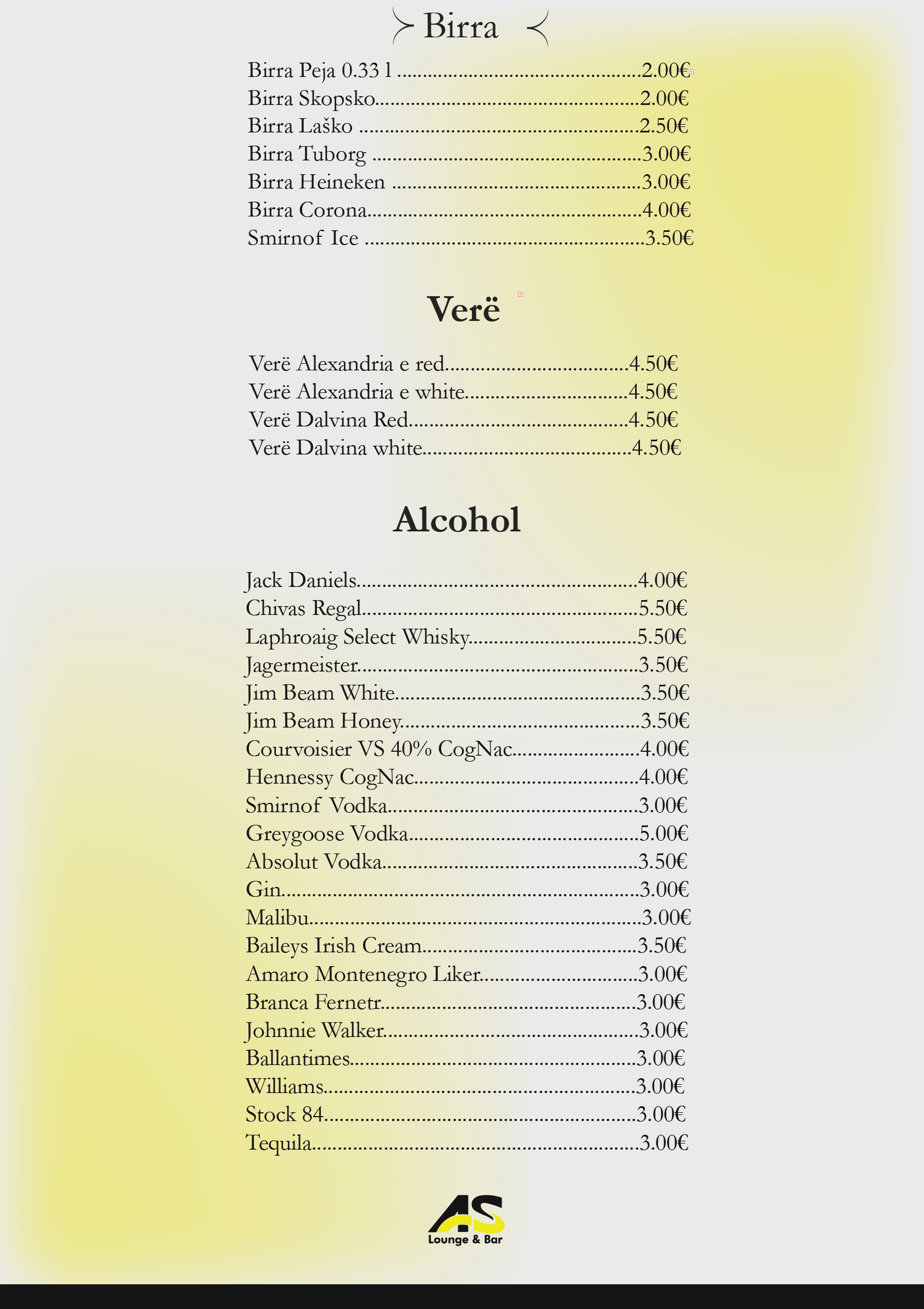Menu Page